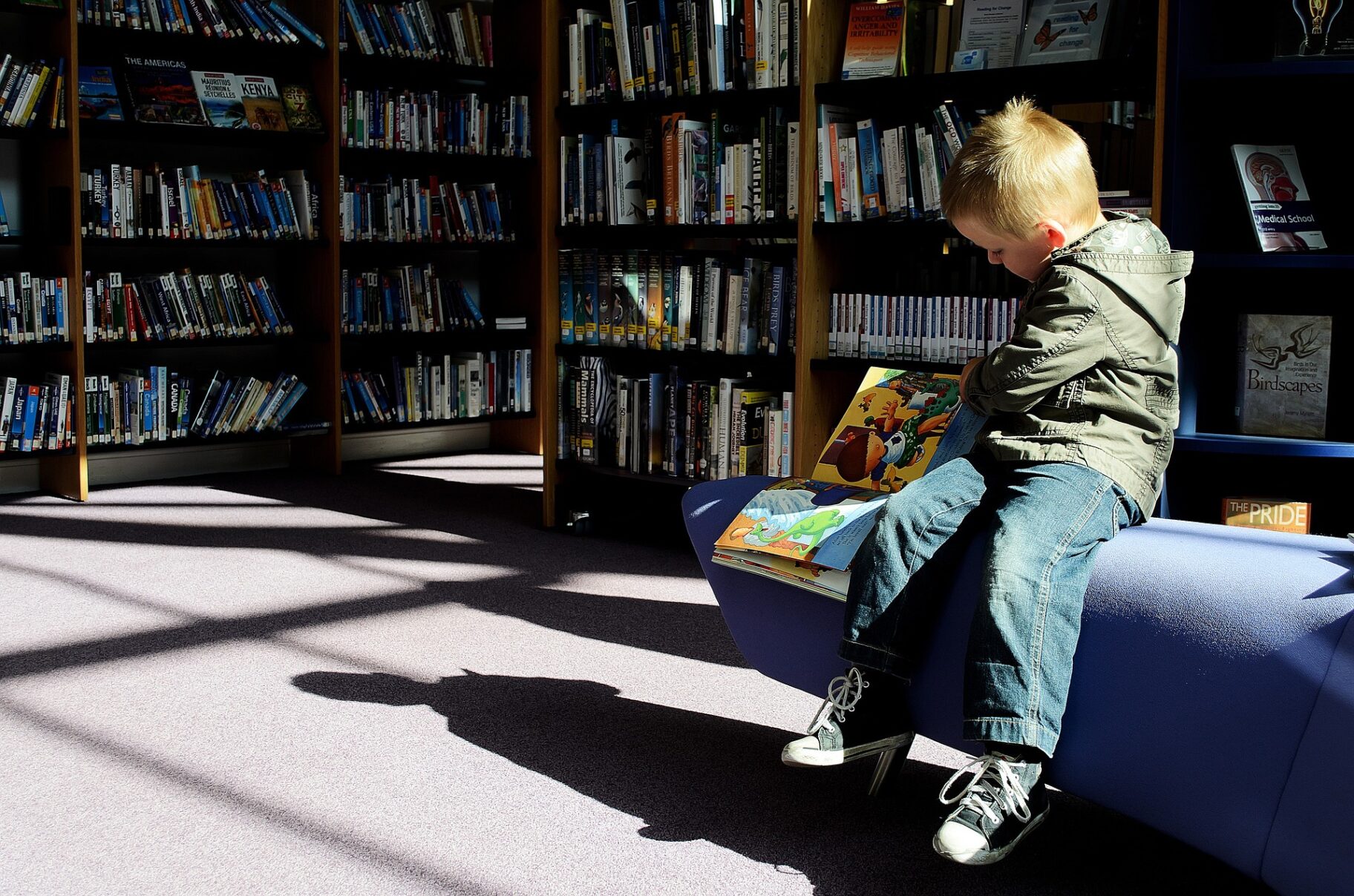 Child managing their stress through reading