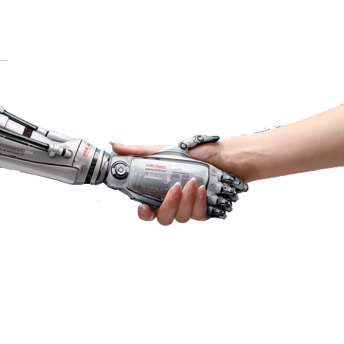 AI and Human shaking hands
